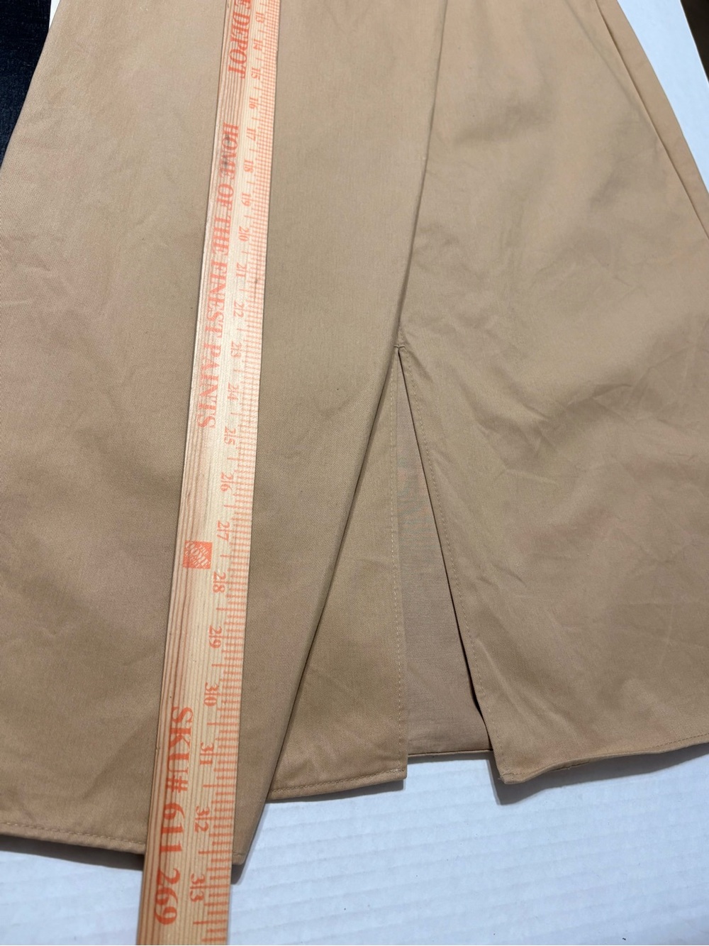 COS Asymmetric Cross Over Tan Cotton Midi Skirt Pockets 4 - Picture 8 of 12